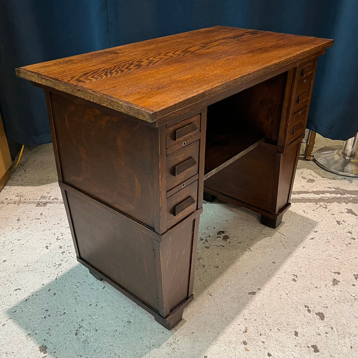 Petite Oak Desk w/Tiny Drawers & Cabinets