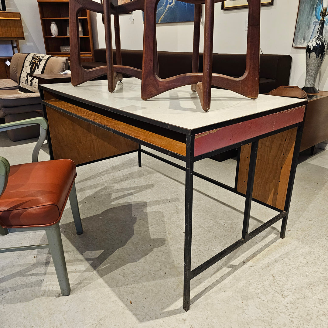 1950's Iron and Plywood Desk