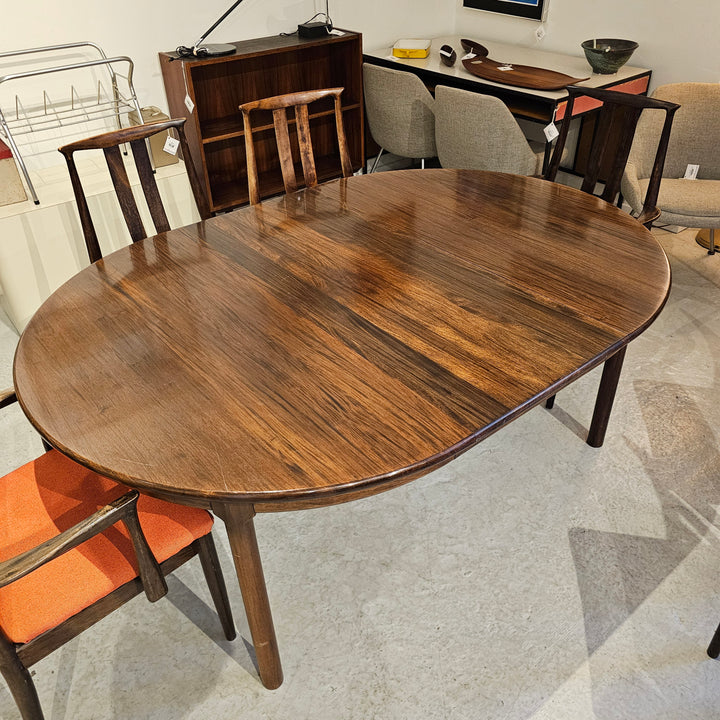 Round Rosewood Dining Table with Leaf