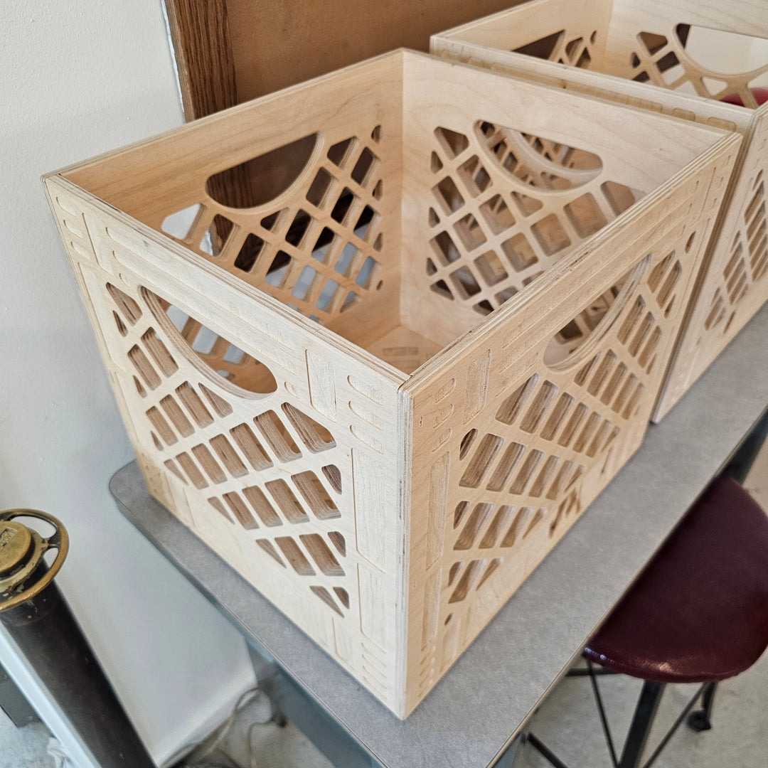 Plywood Record Crate