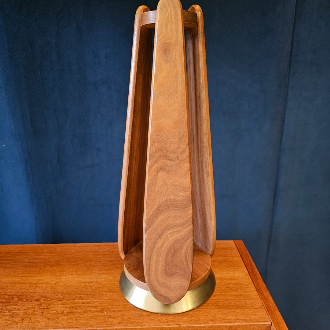 MCM Walnut & Brass Table Lamp