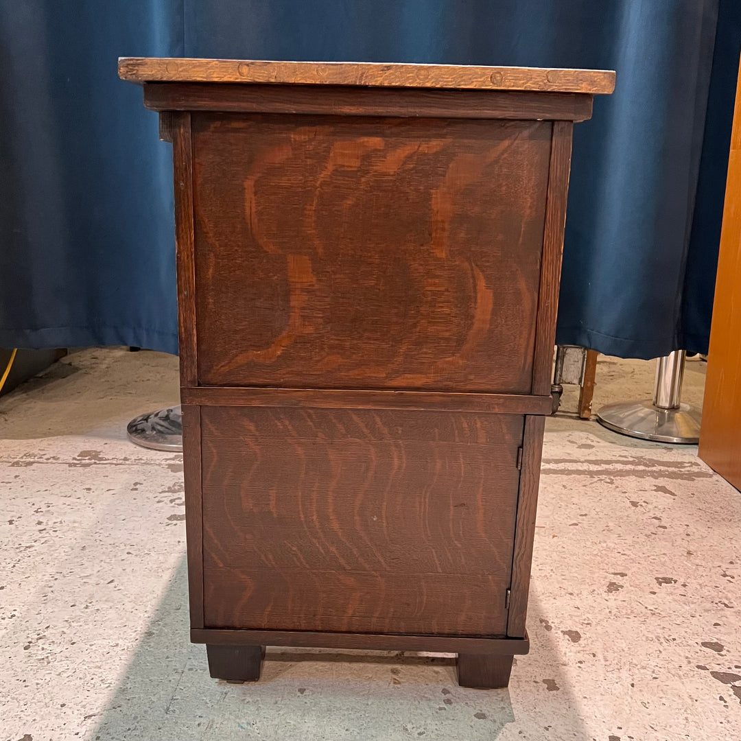 Petite Oak Desk w/Tiny Drawers & Cabinets