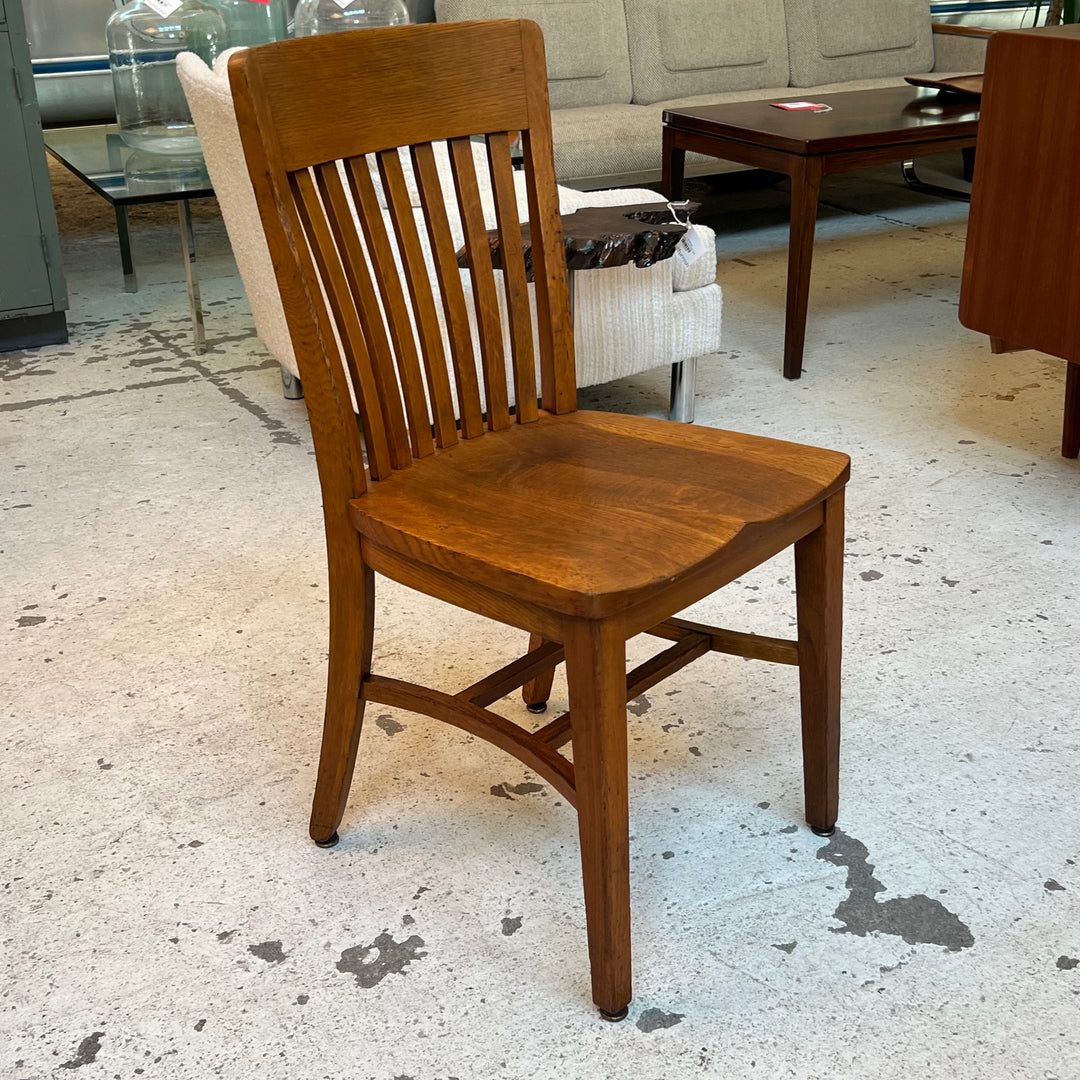 c.1930 Milwaukee Chair Co. Oak Slat Back Side Chair