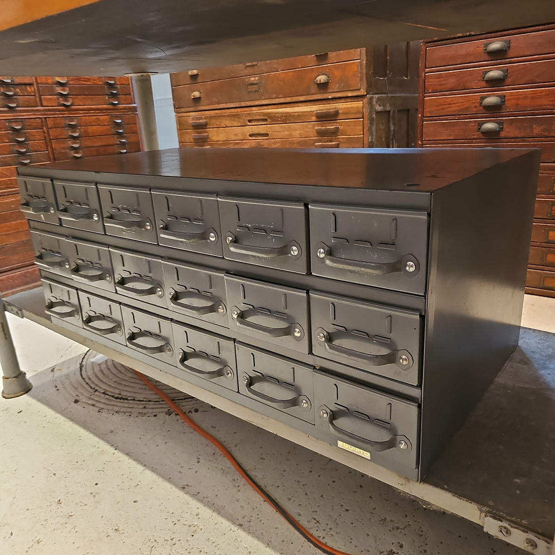 Gray Metal Parts Bin Cabinet