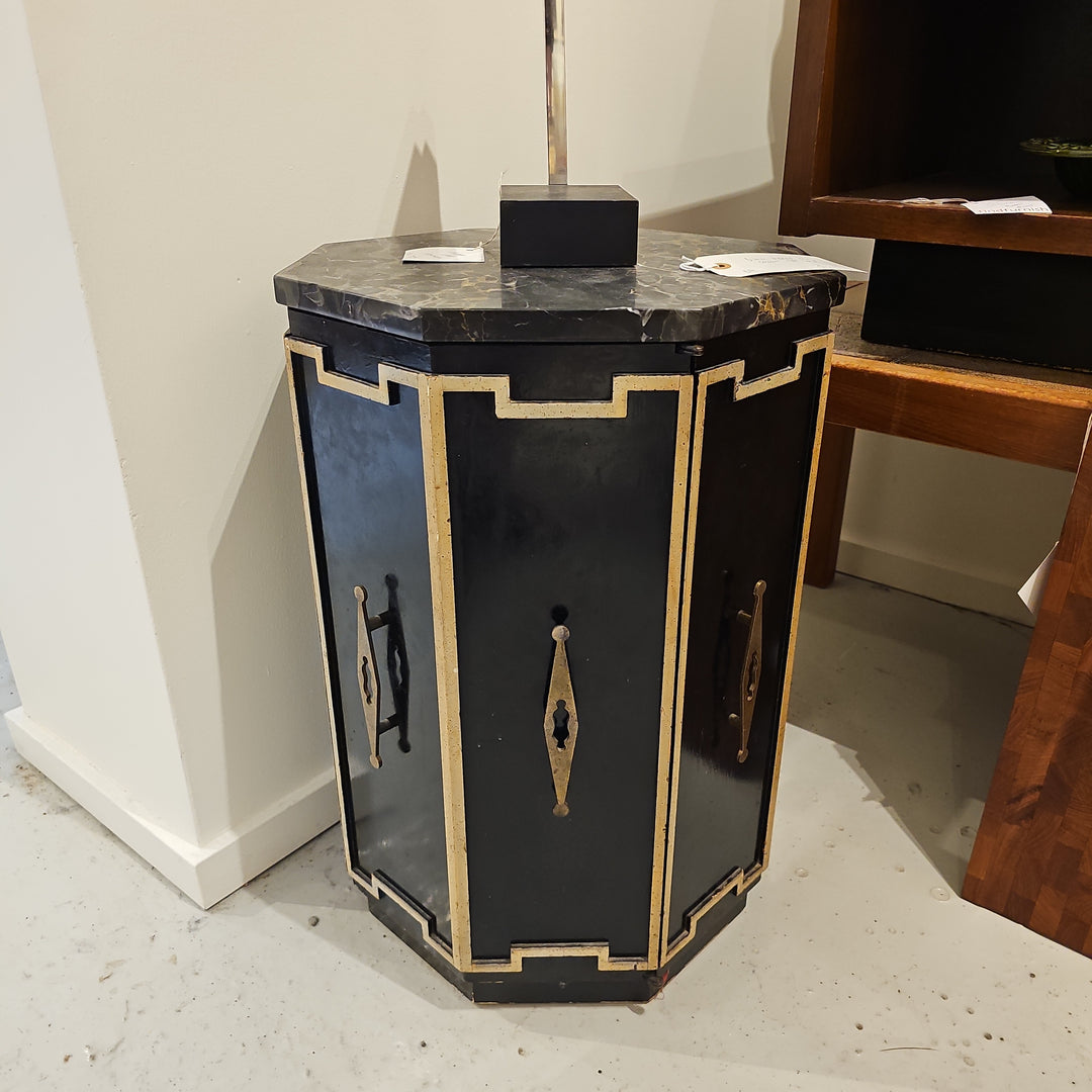 Black Marble Octagonal Side Table