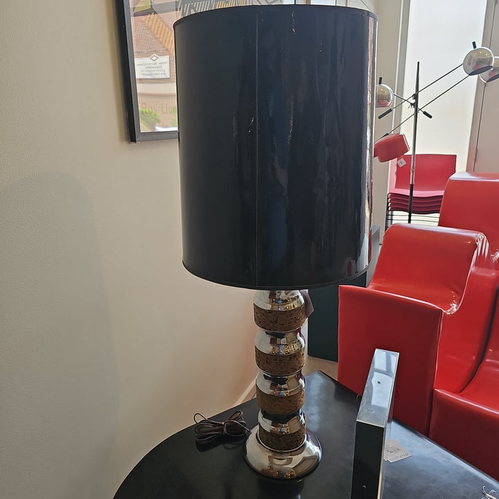 Chrome and Cork Lamp