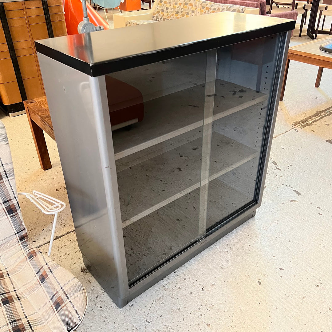 Steelcase Metal Bookcase w/Sliding Glass Doors