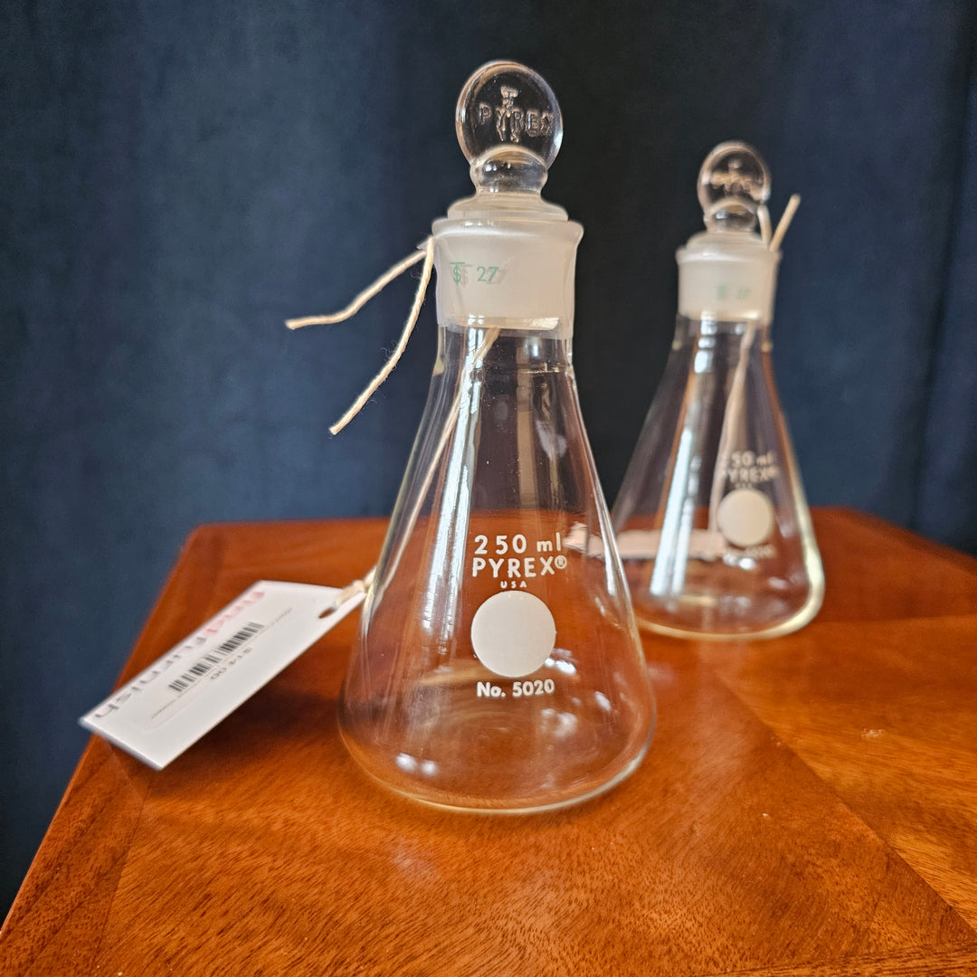 250ml Pyrex Ehrlenmeyer Flask w/Glass Stopper