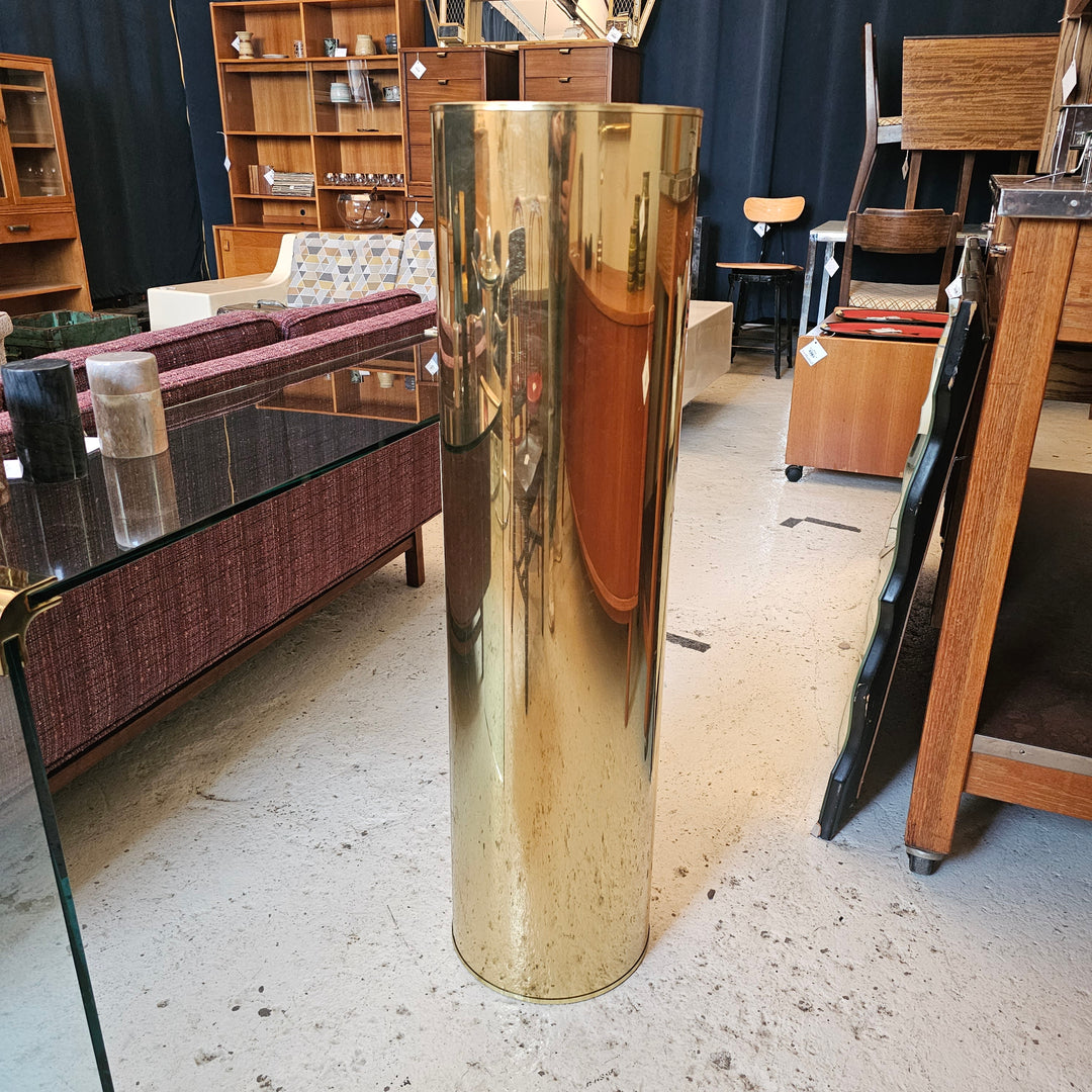Brass Tone Cylindrical Pedestal