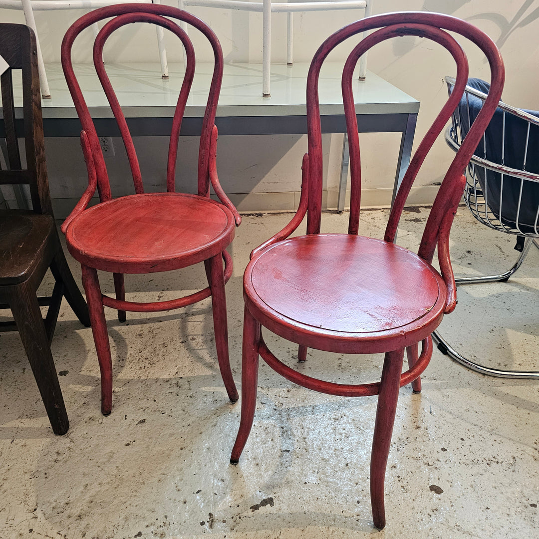 Patina'd Red Thonet Cafe Chair