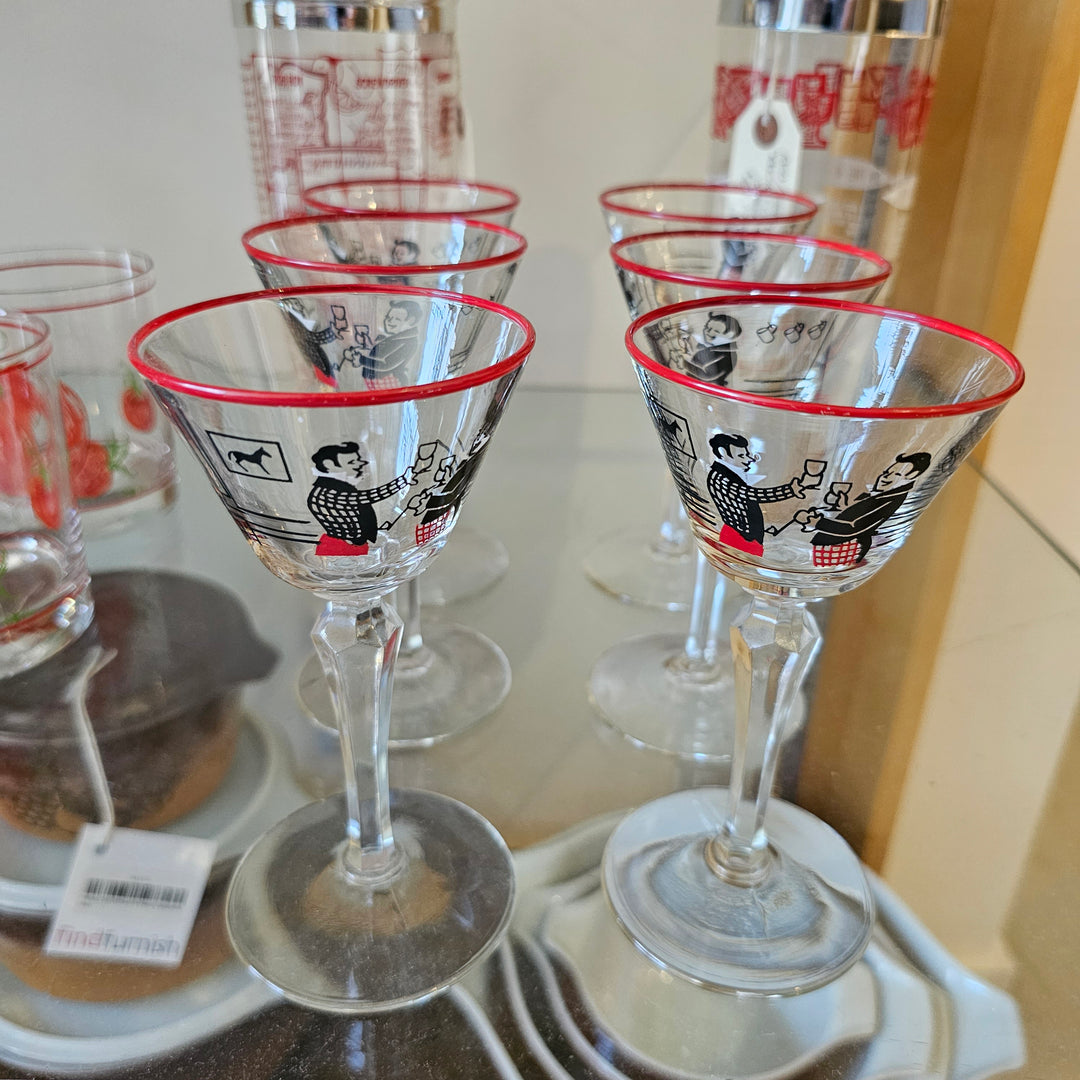 (6) Libbey Pickwick Merry Makers Cordials
