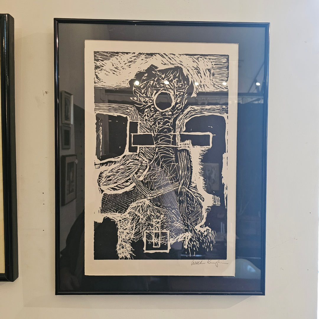 Framed Woodcut Print