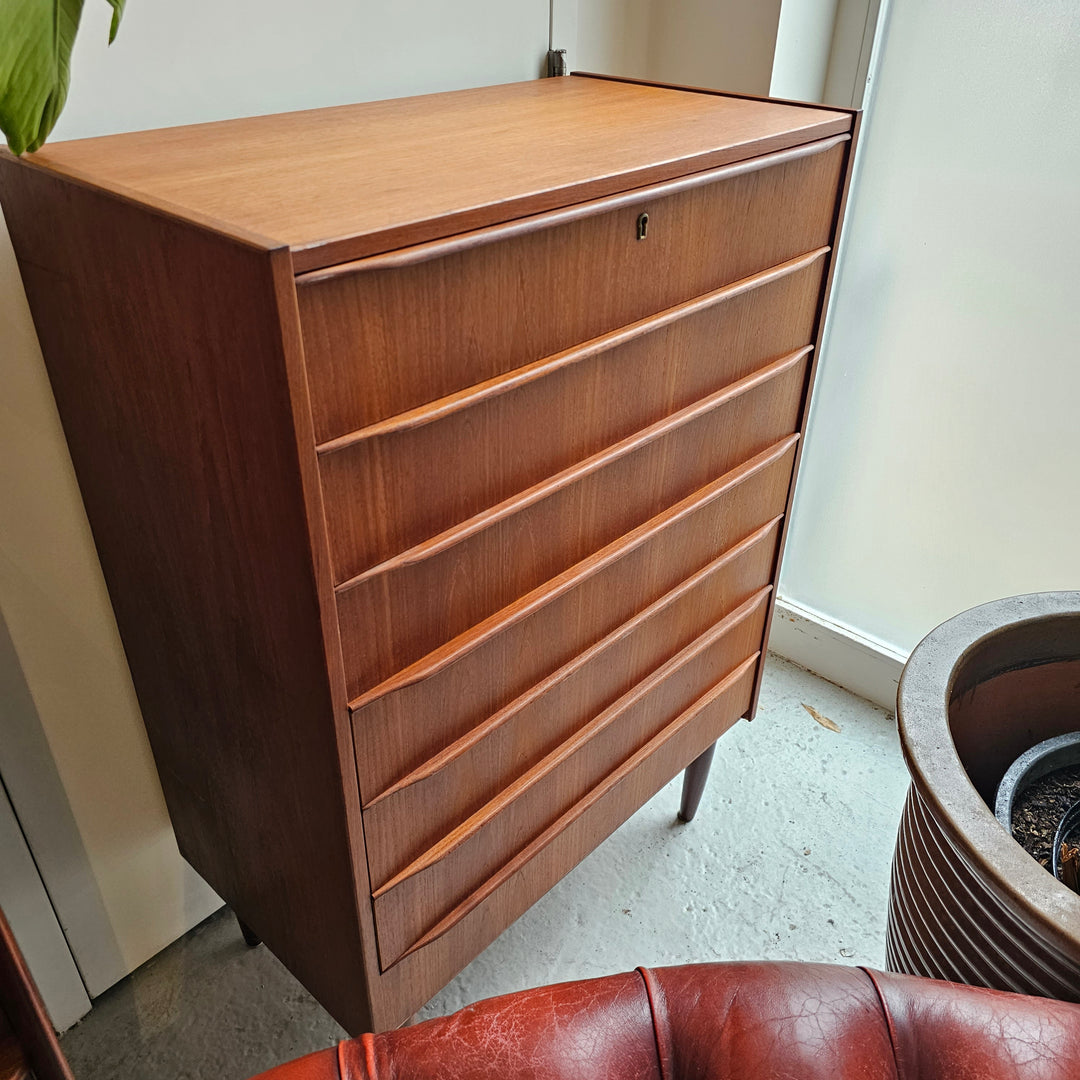 Teak Highboy Dresser