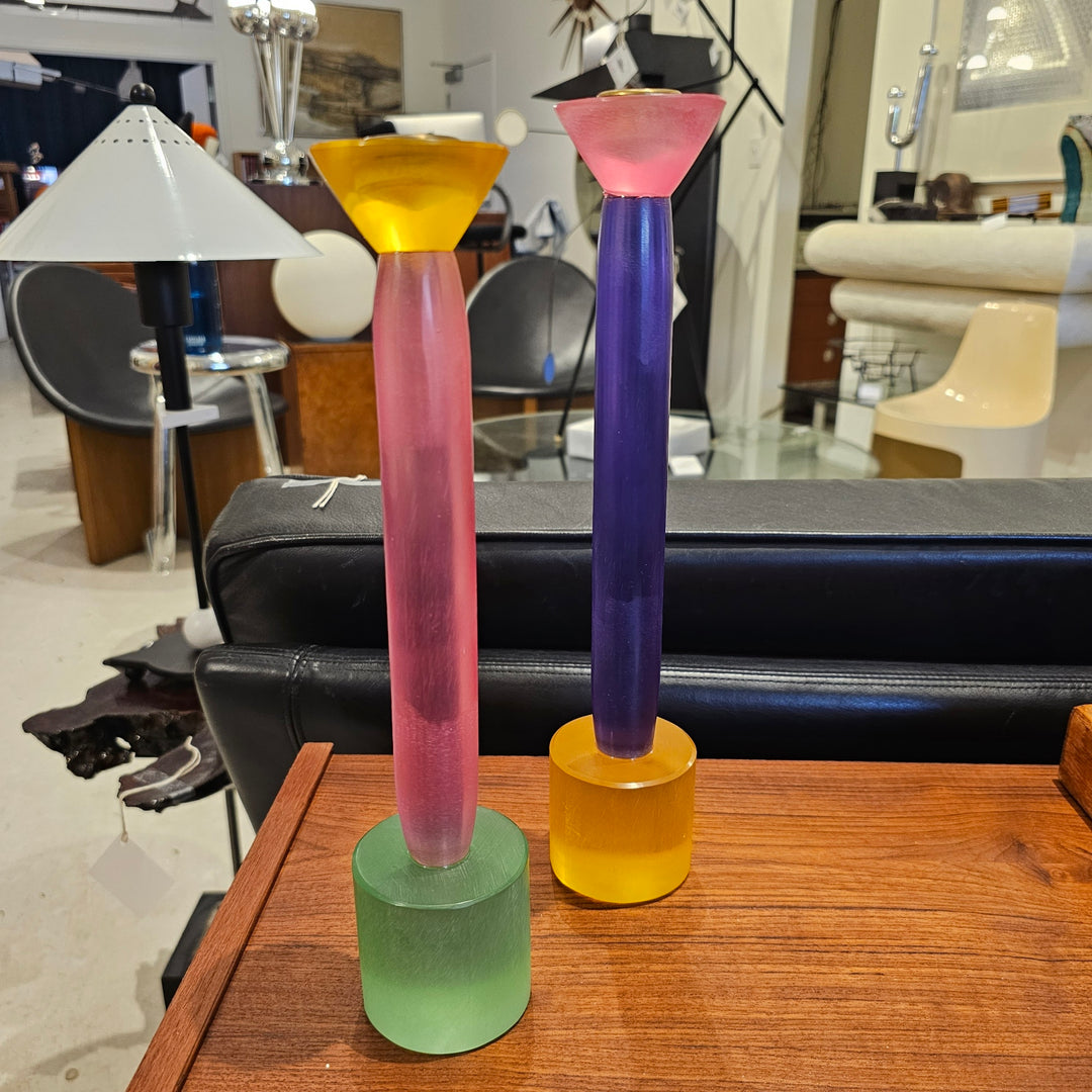 Post Modern Resin Candle Holders - R. Wyman