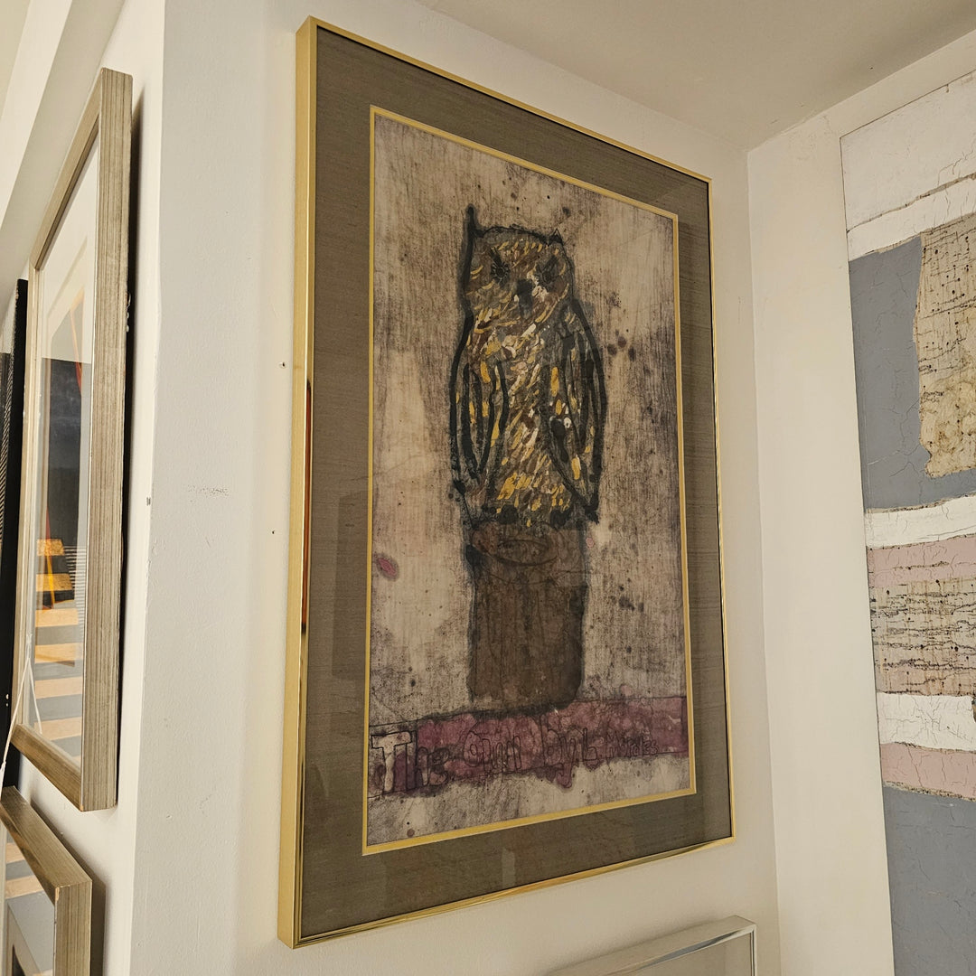 "The Owl" by Jay Hernandez. Mixed Media