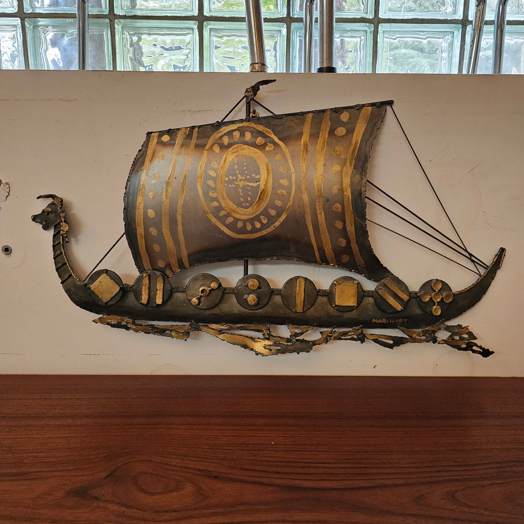 Brutalist Ship Sculpture by Donna Marihart