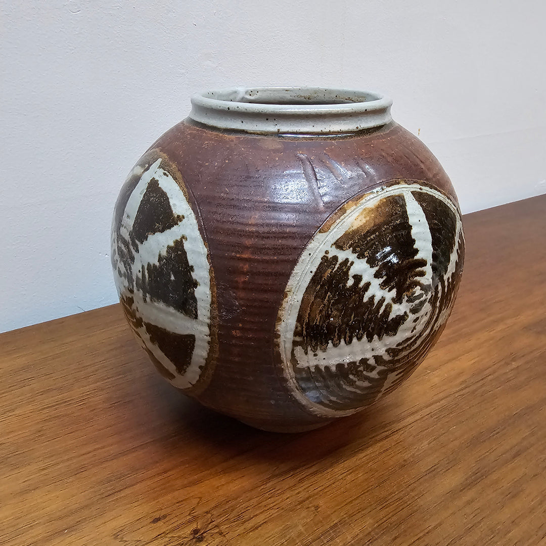 Studio Pottery Round Vase signed "Casagranda"