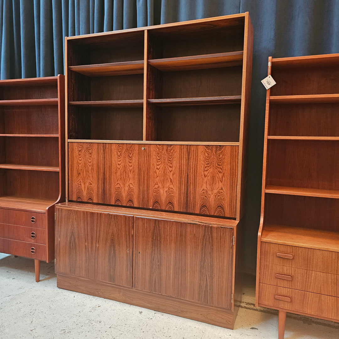 Danish Bookcase w/ Desk & Storage