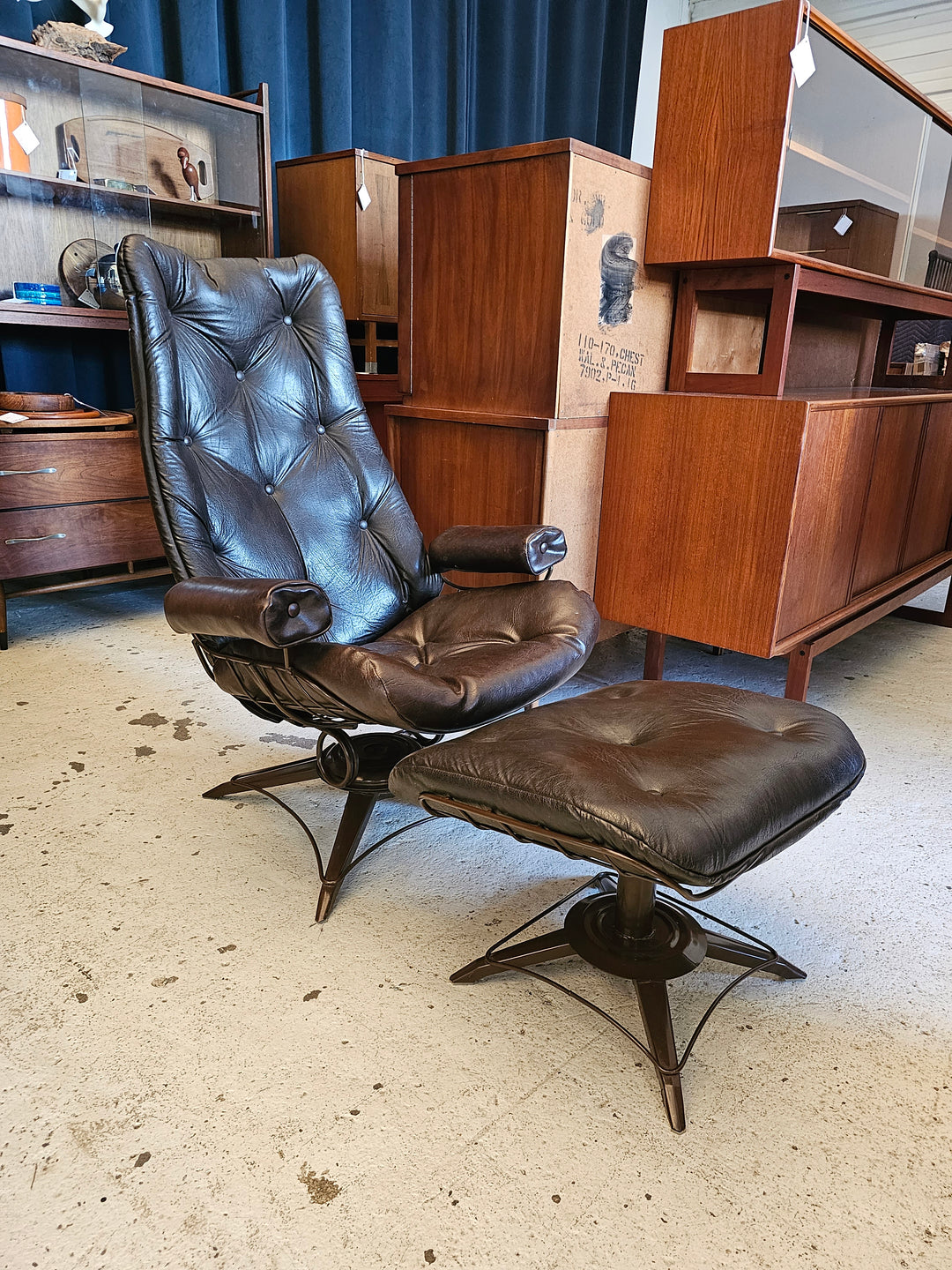 Vintage Homecrest Lounge Chair & Ottoman