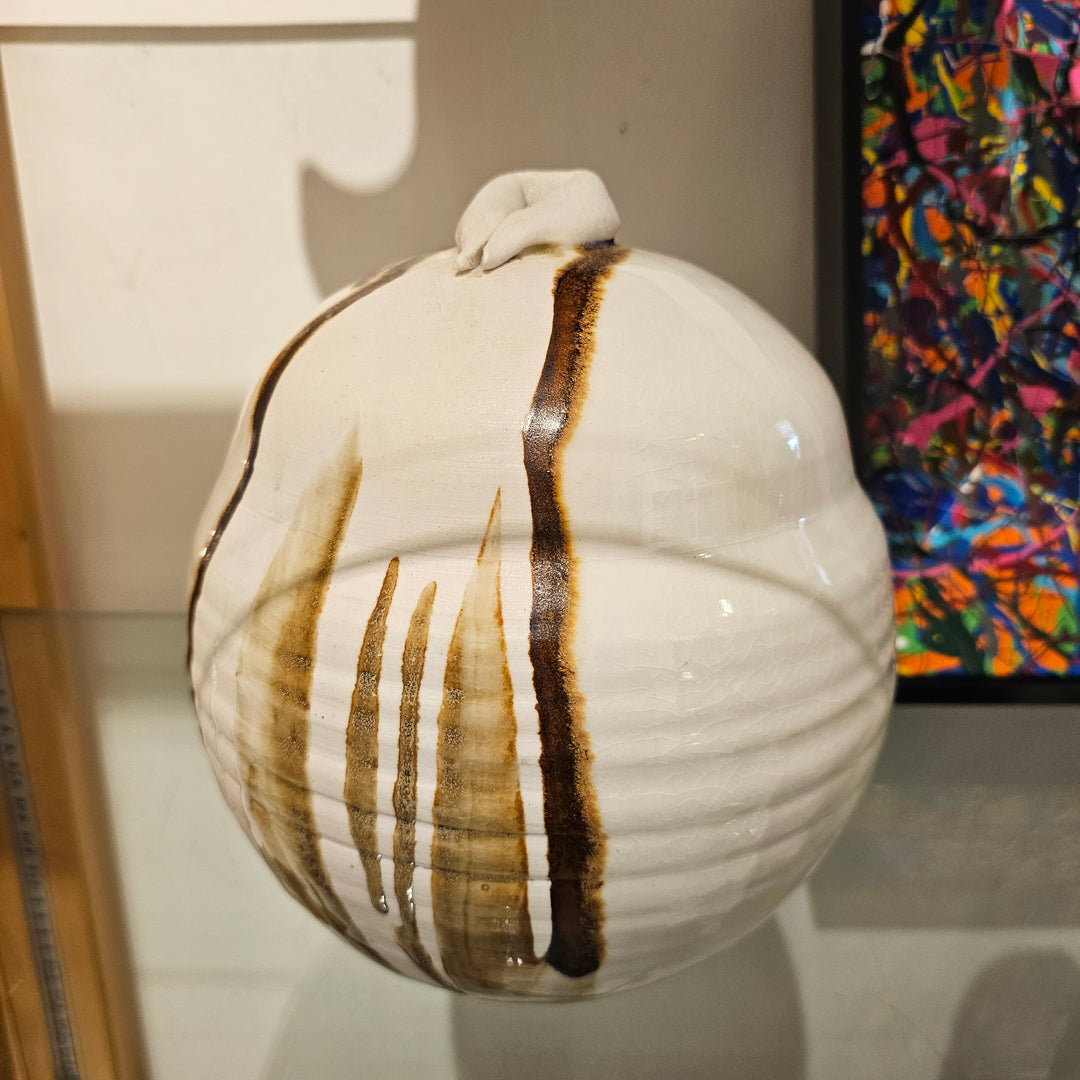 Brown & Cream Pottery Vase