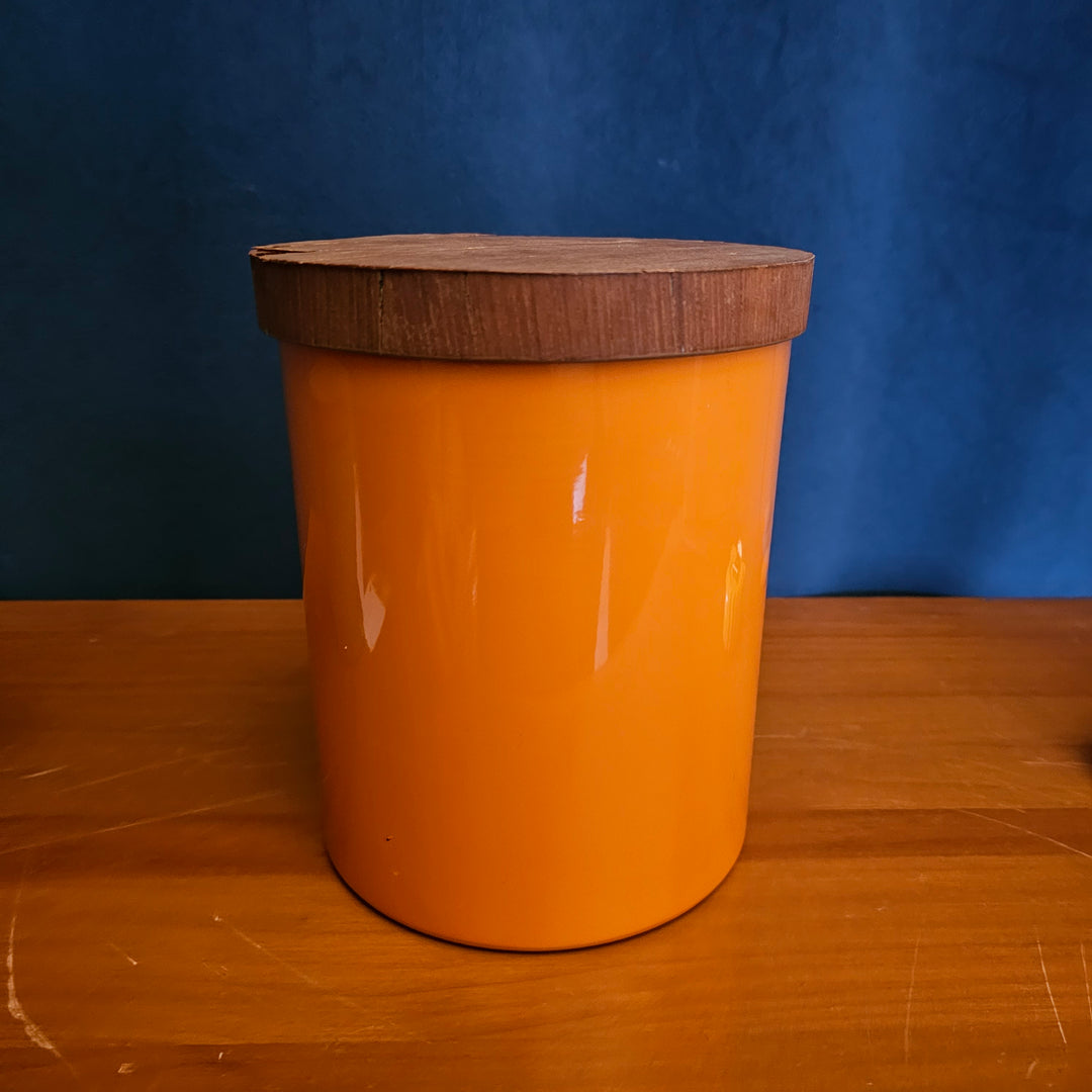 Orange Container With Wood Top