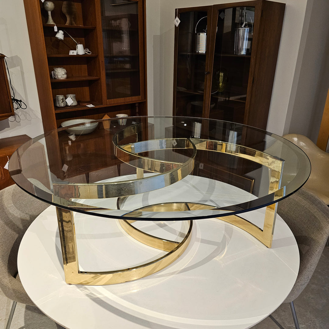Brass & Glass Round Coffee Table