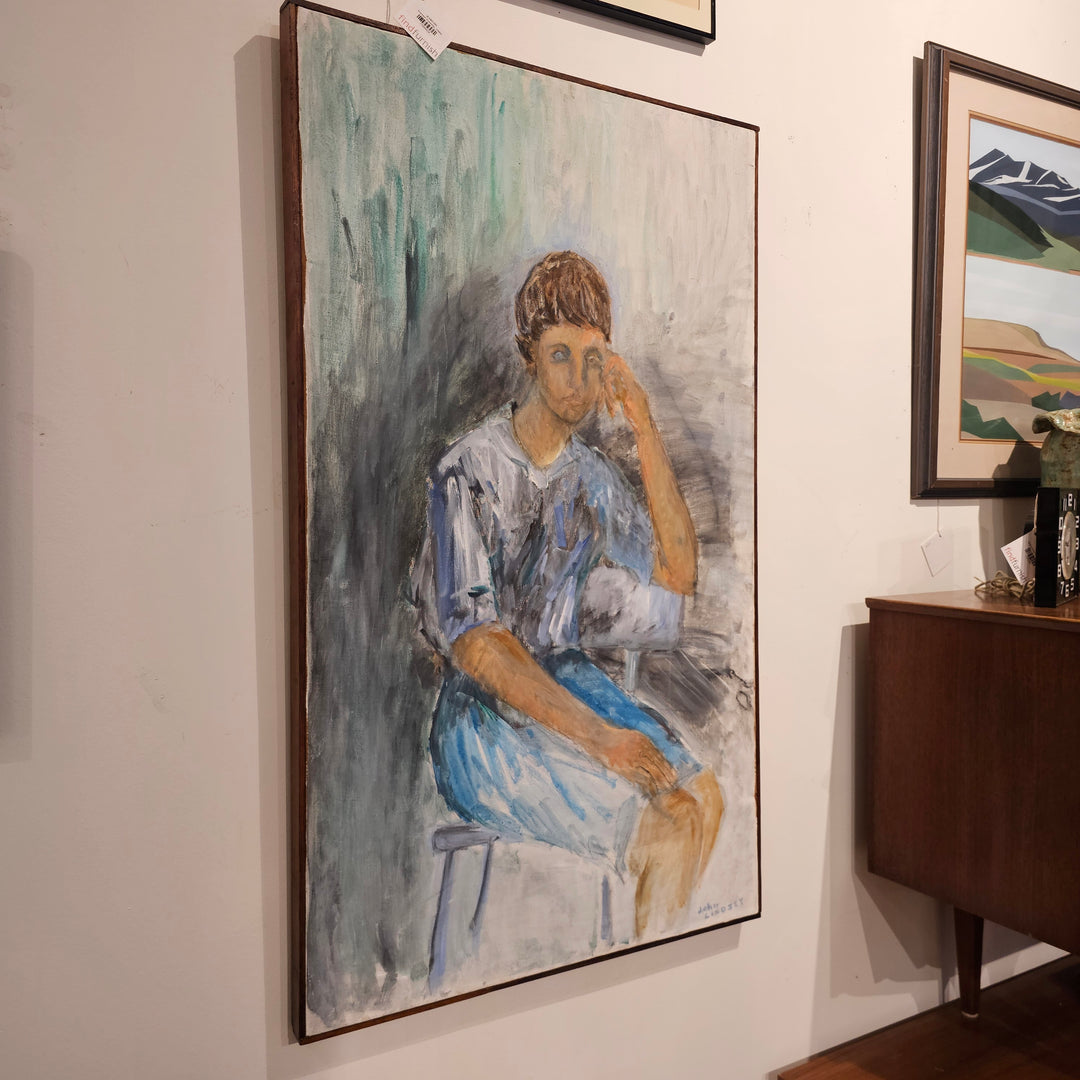 Signed Portrait of Seated Woman, John Lindsey