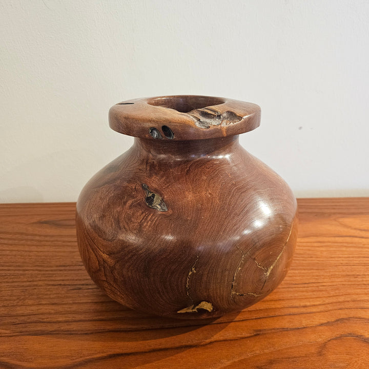 Hand Carved Mesquite Wood Vase