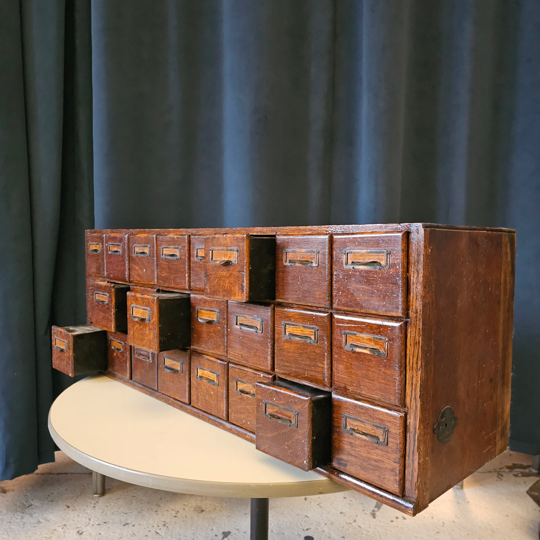 24-Drawer Wooden Parts Cabinet