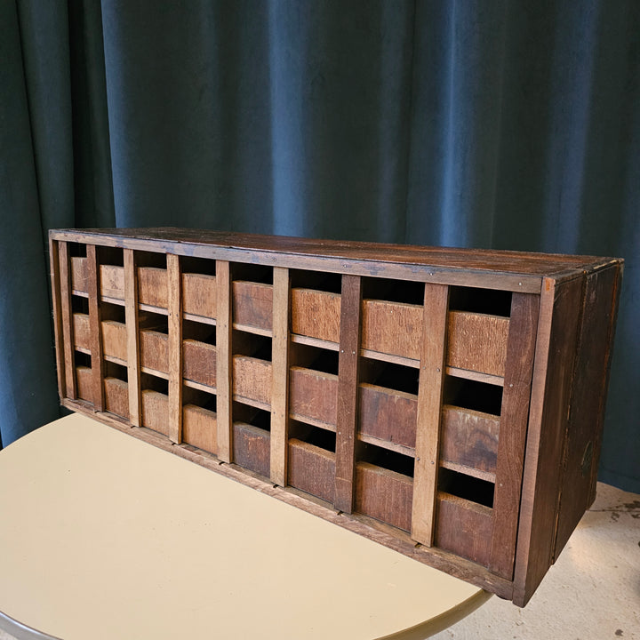 24-Drawer Wooden Parts Cabinet