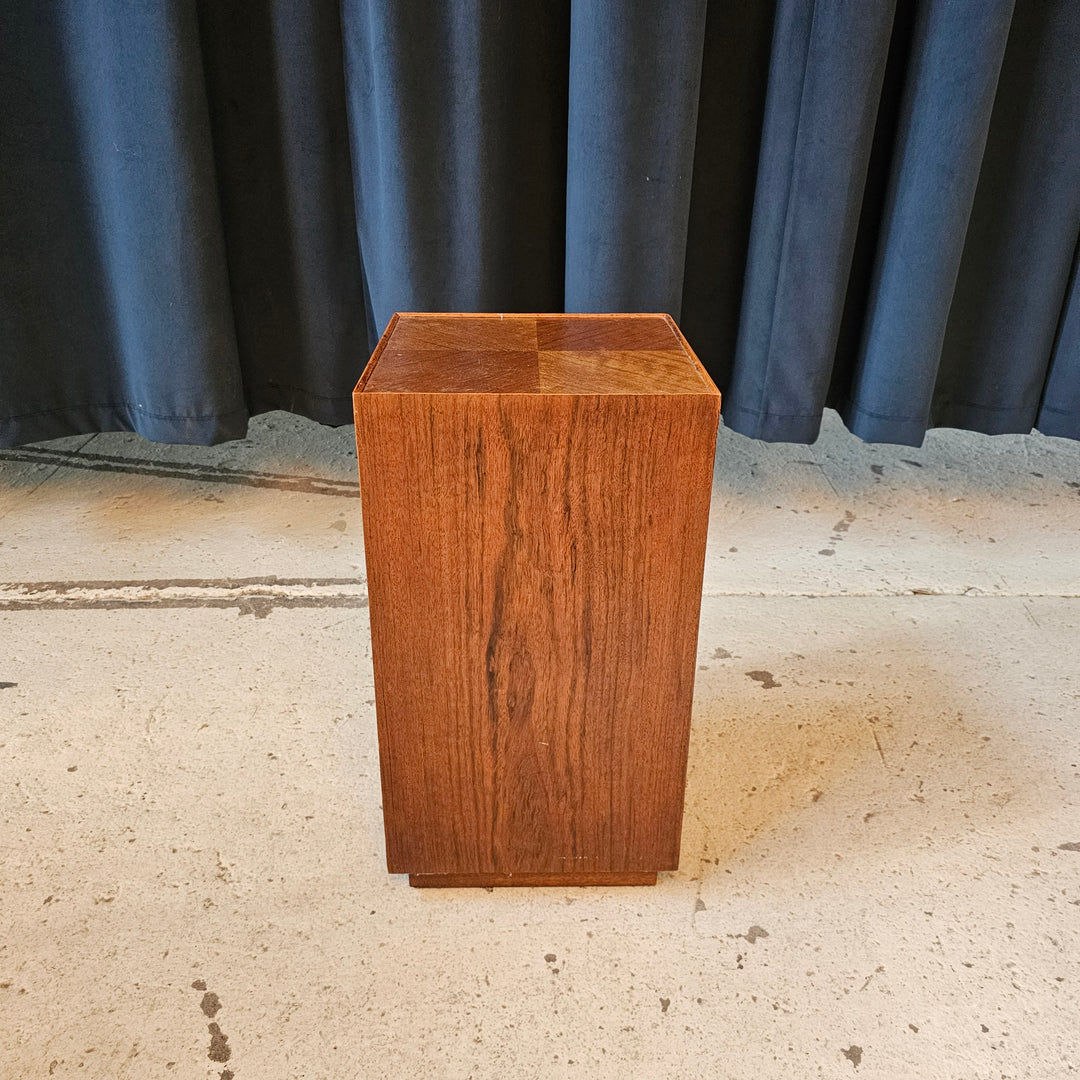 Small Walnut Plinth Side Table