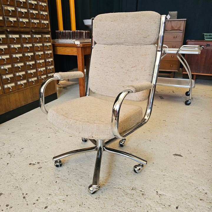 Vtg Rolling Padded Desk Chair