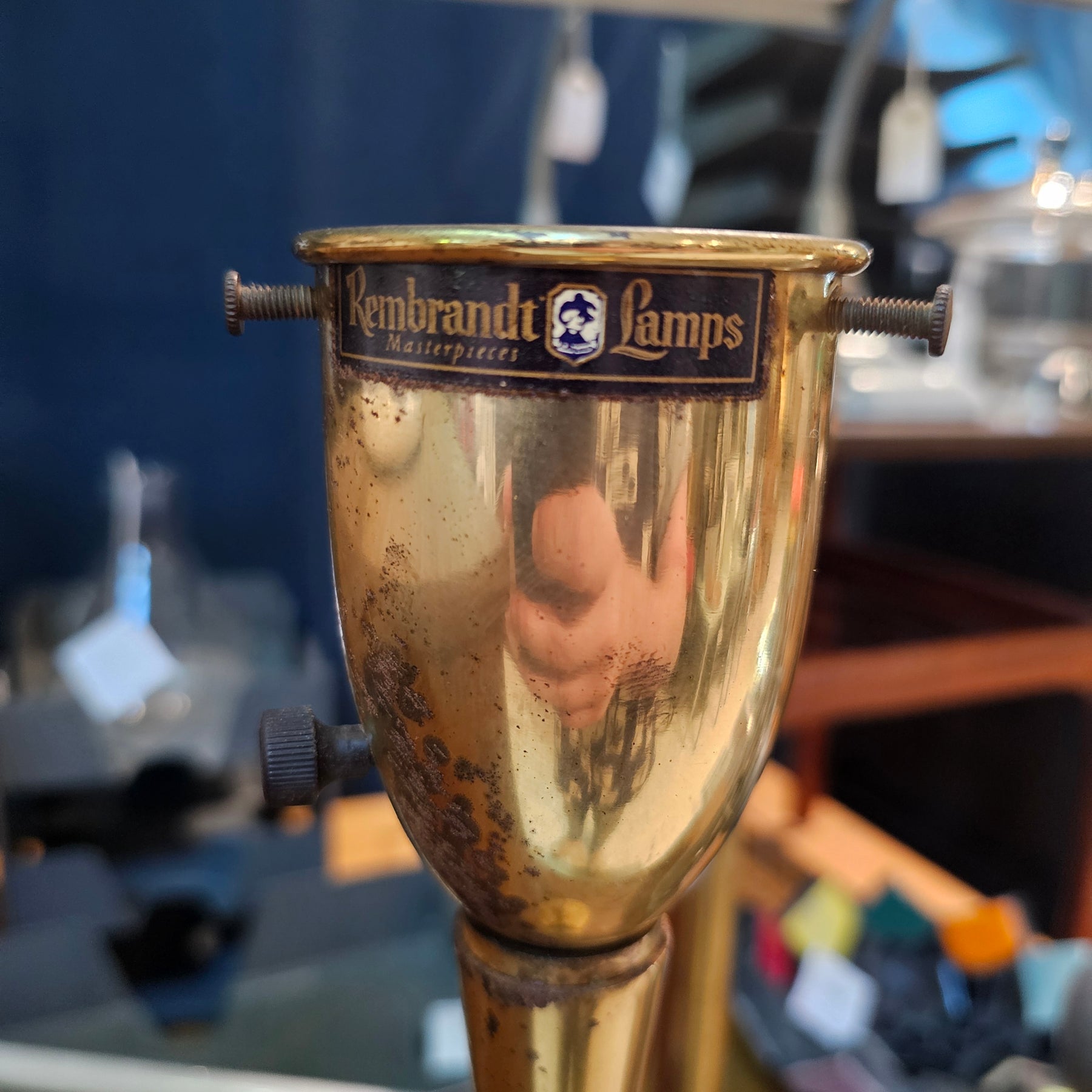 Vintage Rembrandt Brass Table Lamp findfurnish
