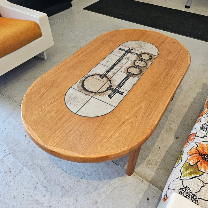 Poul H. Poulsen Gangso Møbler Teak & Tile Coffee Table