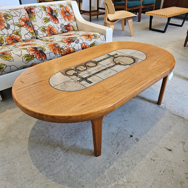 Poul H. Poulsen Gangso Møbler Teak & Tile Coffee Table