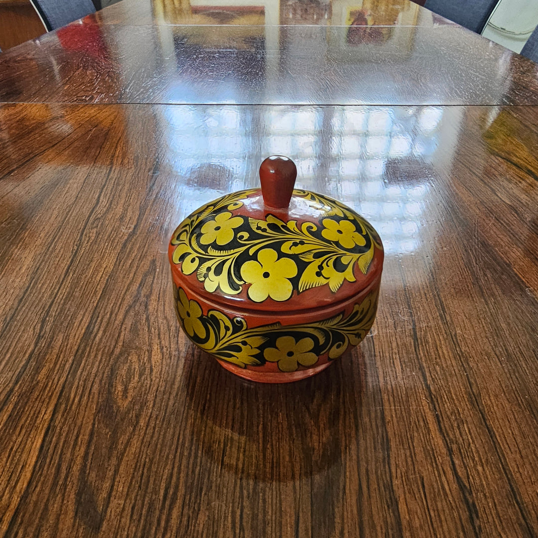 Russian Khokhloma Lidded Bowl