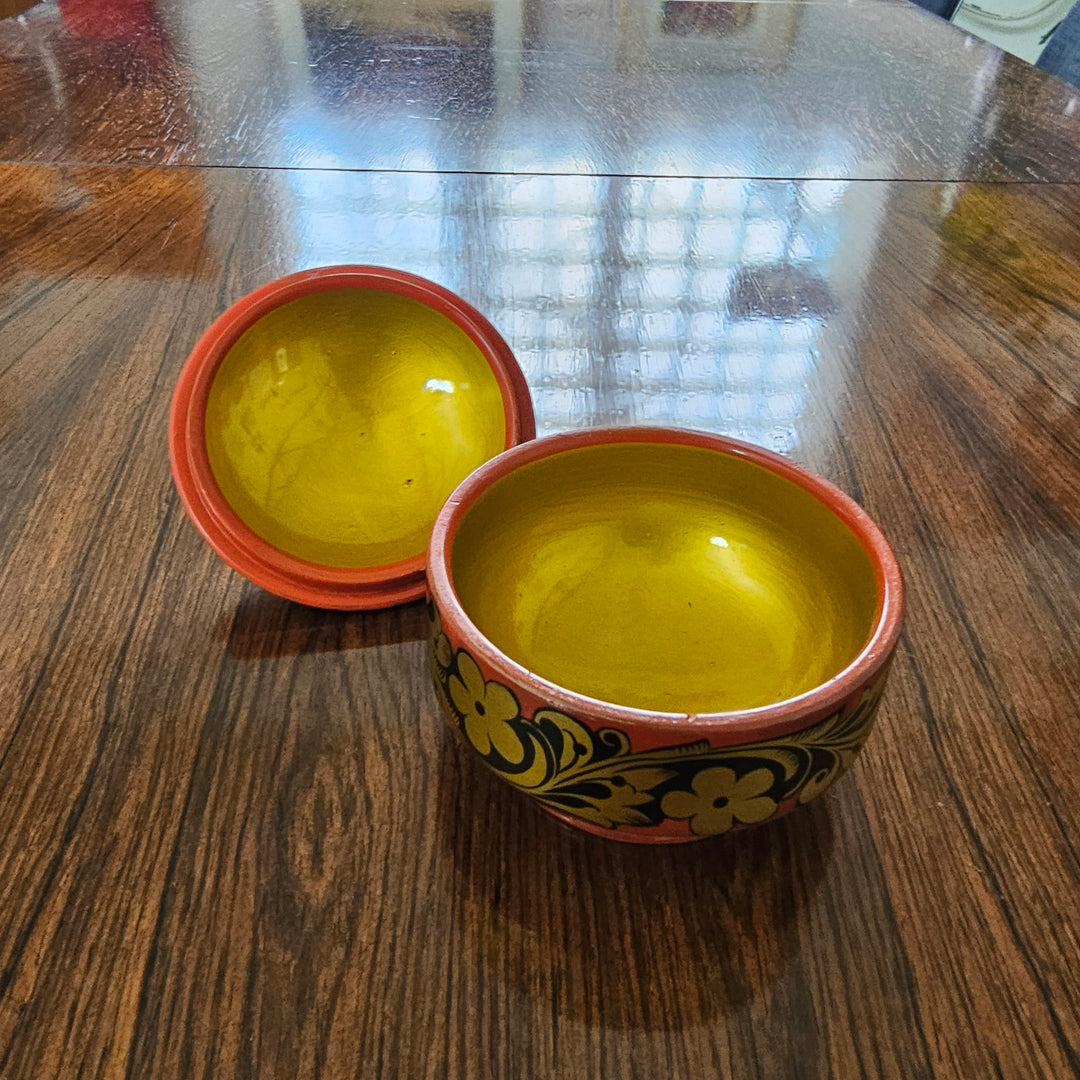Russian Khokhloma Lidded Bowl