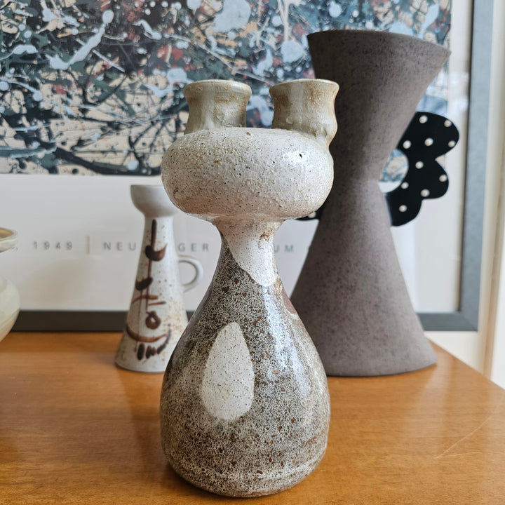 Vtg Ceramic Tall Candle Holder