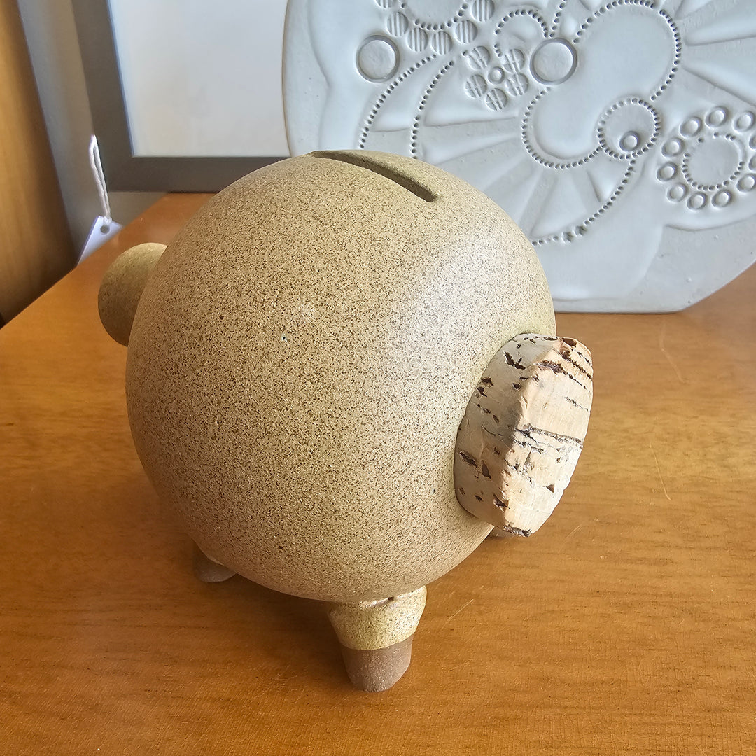 1970's Signed Ceramic Piggy Bank