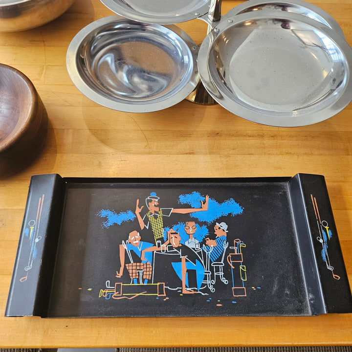 MCM "19th Hole" Metal Golf Themed Tray
