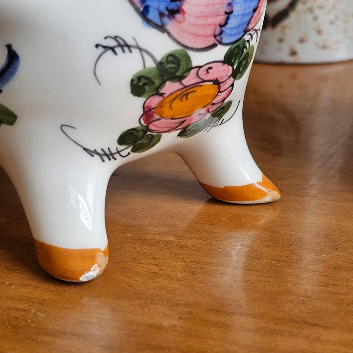 K.M Skyros Hand Painted Bird Candleholder