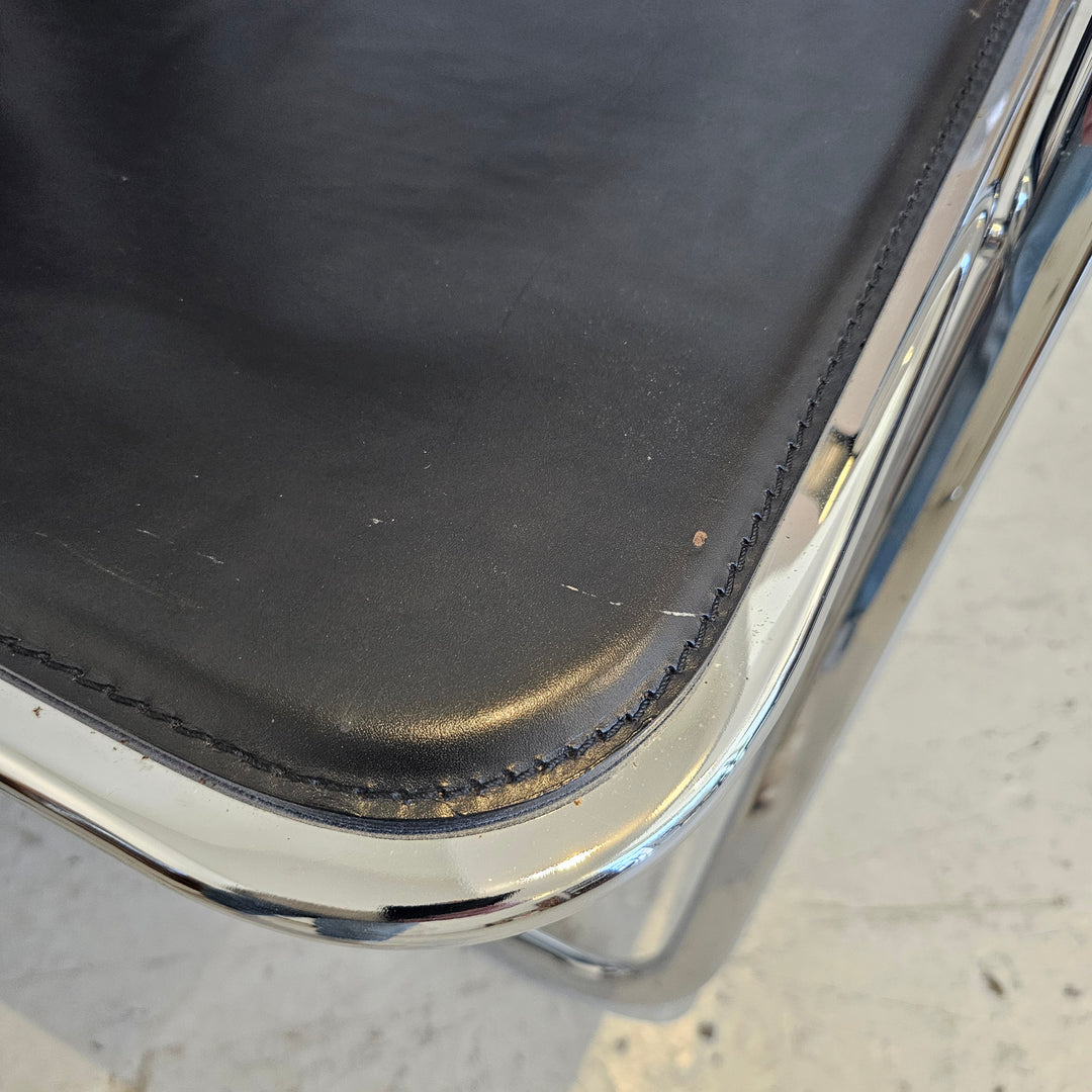 Italian Chrome & Leather Folding Chair