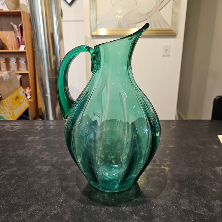 Blenko Winslow Anderson Seamist Optic Ribbed Pitcher