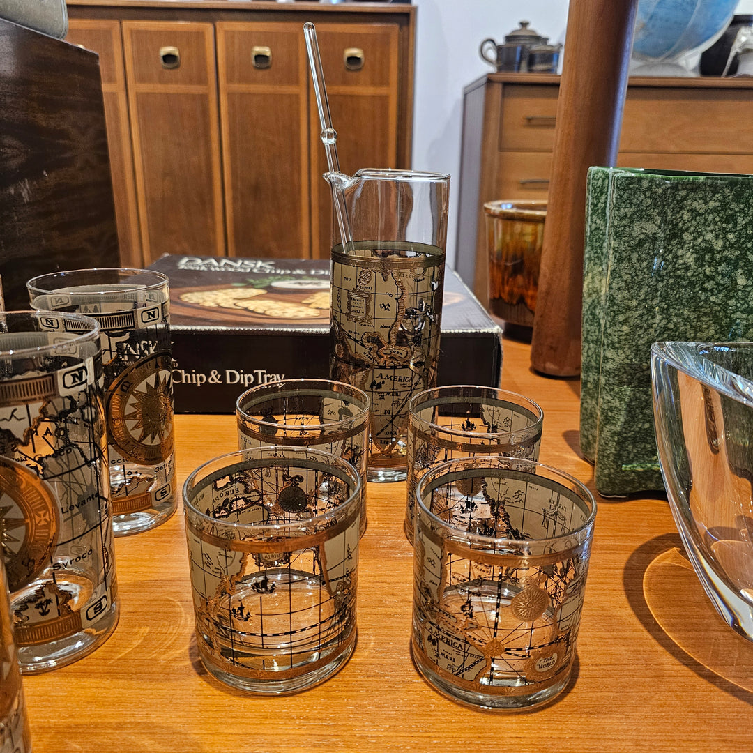 6pc Cera Maps Cocktail Set
