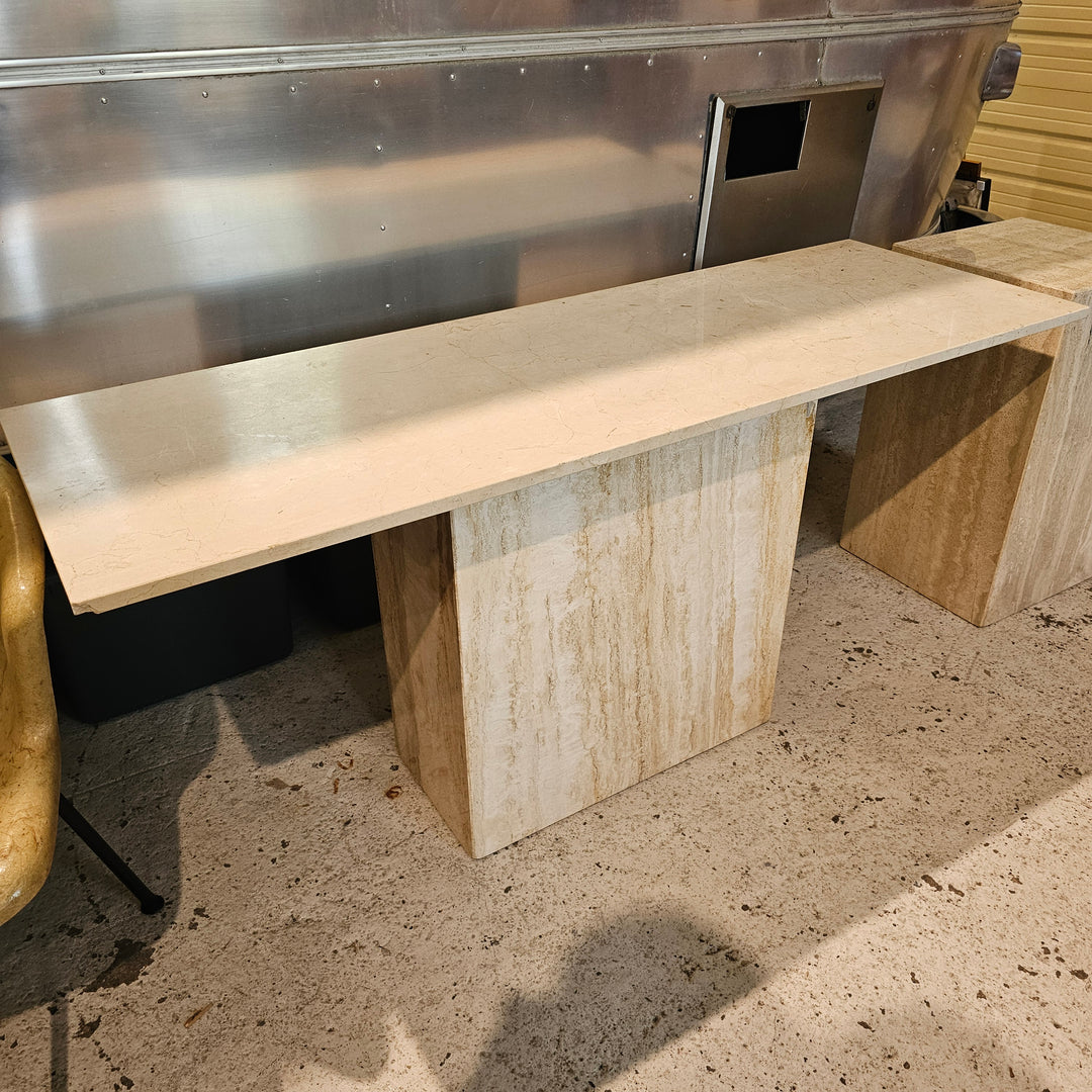 Travertine Console Table