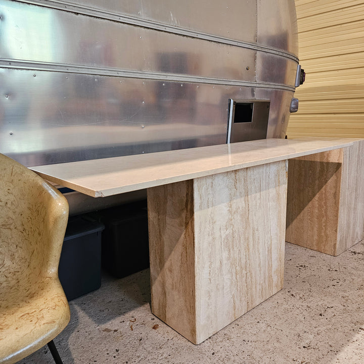 Travertine Console Table
