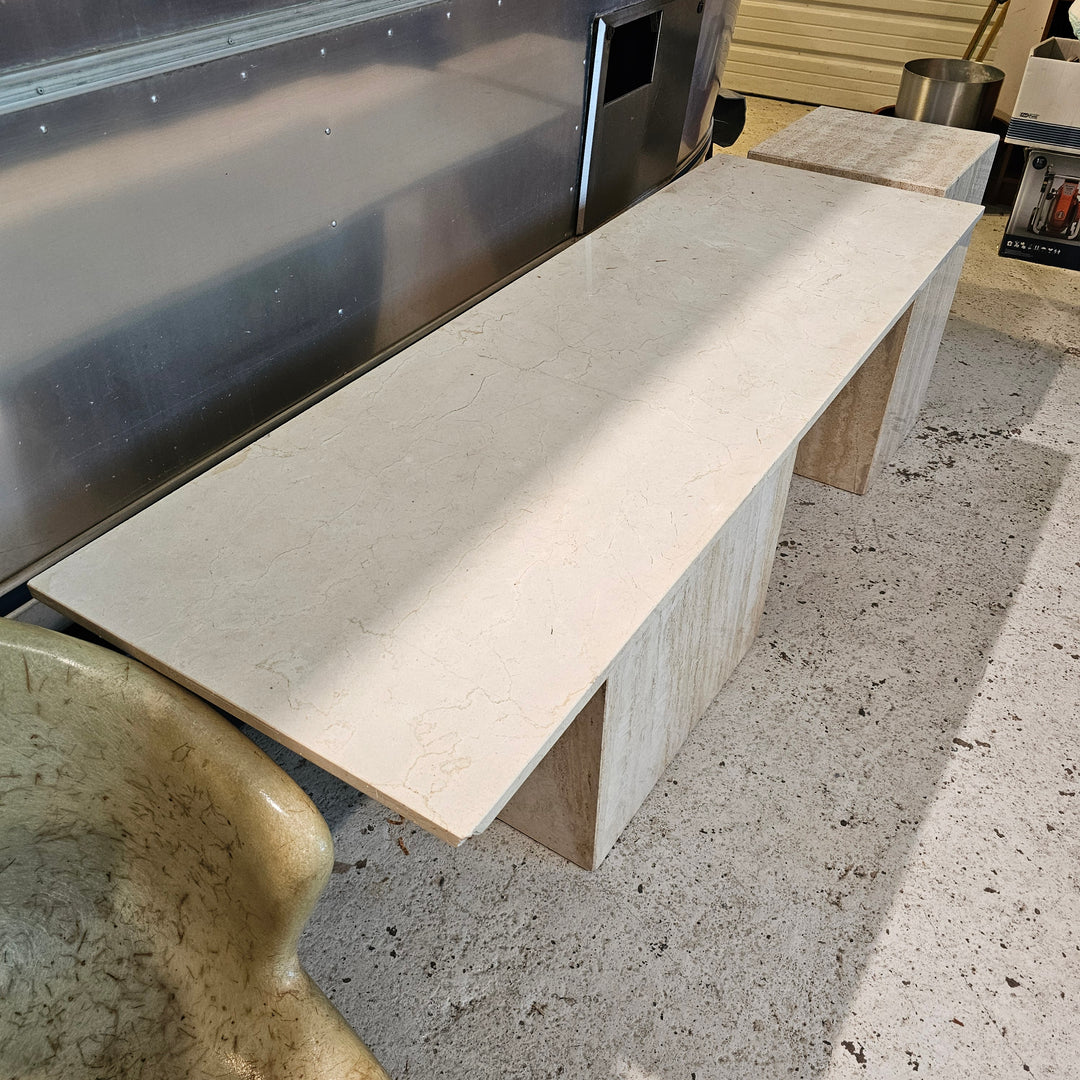Travertine Console Table