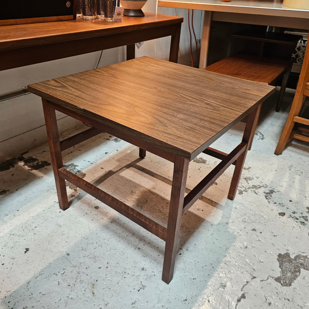 Square Faux Wood Side Table