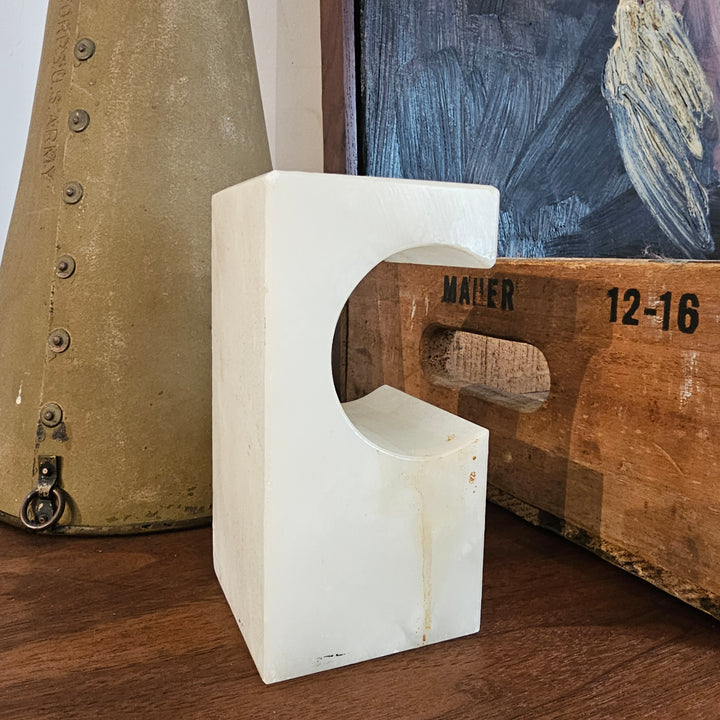 Single Italian Alabaster Bookend / Sculpture