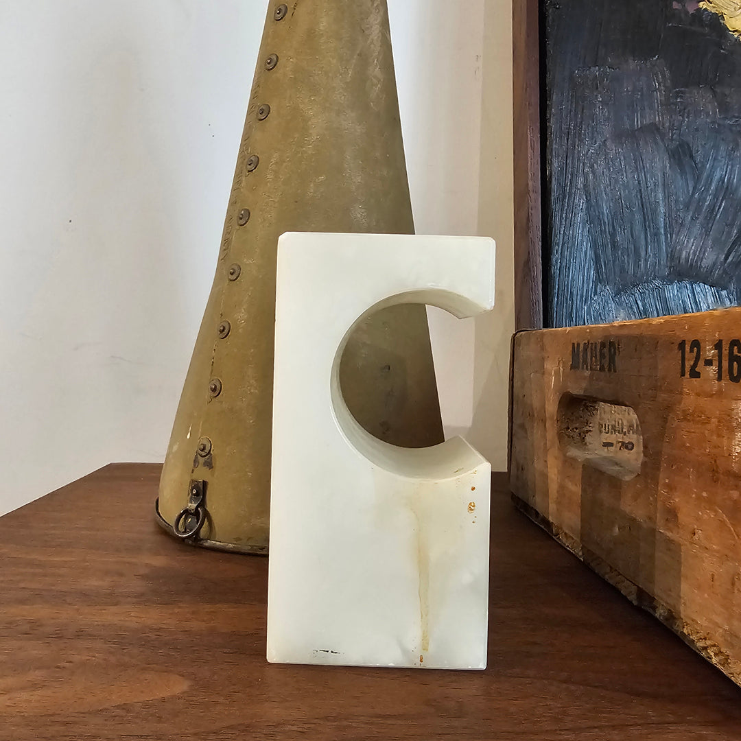 Single Italian Alabaster Bookend / Sculpture
